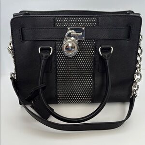 Michael Kora Black Studded Handbag